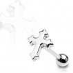 Piercing langue croix fleur de lys