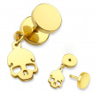 Piercing oreille style faux plug à pendentif tête de mort
