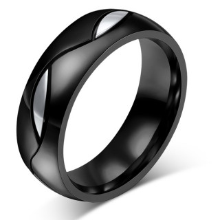 Alliance noire en acier � feuilles d'arbre abstraites