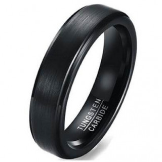 Alliance noire en tungst�ne � bandeau bross�