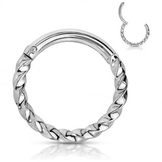 Anneau charni�re twist� en acier haute pr�cision