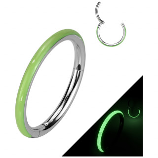 Anneau de piercing � ligne phosphorescente Verte (h�lix, l�vre...)