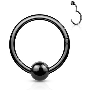Anneau � segment en acier noir � trompe-l'oeil CBR