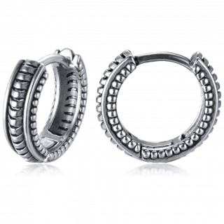 Anneaux d'oreille acier � design alien (paire)