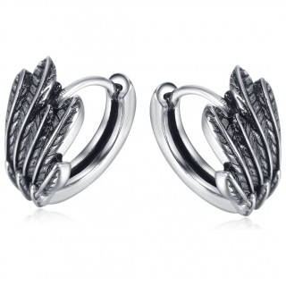 Anneaux d'oreilles � aile d'ange en acier (paire)