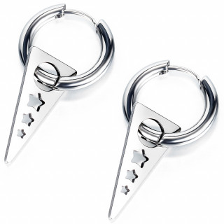 Anneaux d'oreilles Punk-rock � triangle perfor� (paire)