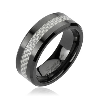 Bague homme c�ramique et fibre de carbone