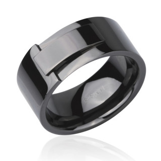Bague homme en acier laqu� style moderne