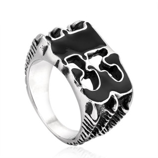 Bague homme gothique en acier � griffes tenant le chiffre 13