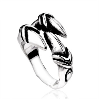 Bague homme gothique en acier � trois griffes