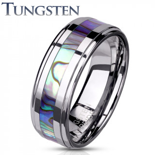Bague homme tungstene Abalone