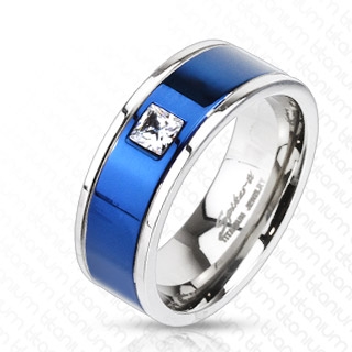 Bague mixte titane Blue Cyclops