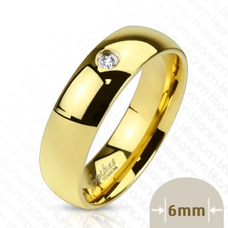 Bague mixte titane dor�e et sertie style alliance