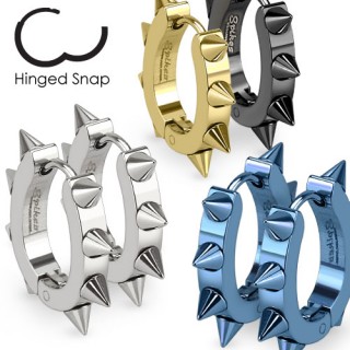 Boucles d'oreilles homme en fer � cheval � pointes