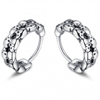 Boucles d'oreilles gothiques � arc de cranes en acier (Paire)