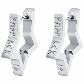 Boucles d'oreilles Pentacle � runes vikings en acier