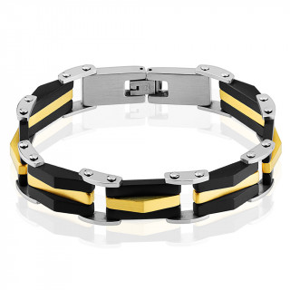 Bracelet homme � segments bicolores