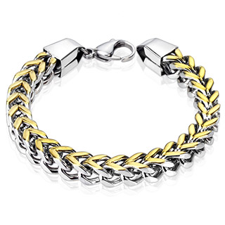 Bracelet homme en acier � mailles Duo en "V"