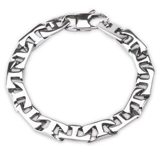 Bracelet homme en acier � maillons en "T"