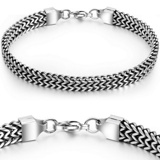 Bracelet homme acier � mailles en W
