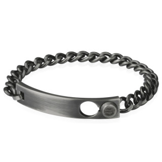 Bracelet homme acier plaque vintage style jean's