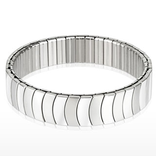 Bracelet homme en acier stretch � barrettes courb�es