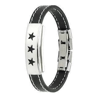 Bracelet homme en acier Trois �toiles