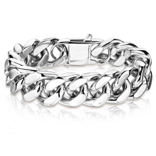 Bracelet homme chaine large inox � maillons ovales