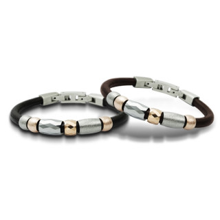Bracelet homme cuir et perles Tungst�ne
