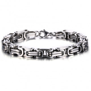 Bracelet homme en acier inoxydable � mailles byzantines