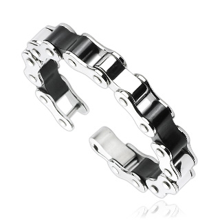 Bracelet homme en acier large style m�canique