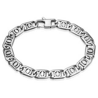 Bracelet homme en acier � mailles style marin