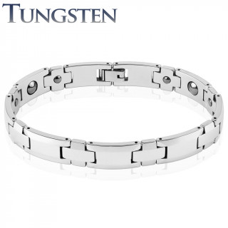 Bracelet homme magn�tique en tungst�ne � jonctions en croix
