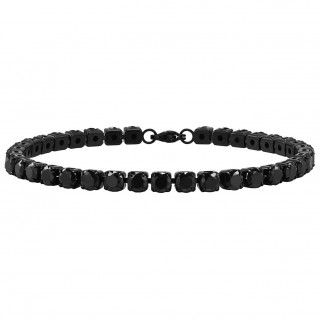 Bracelet homme rivi�re de zirconiums noirs