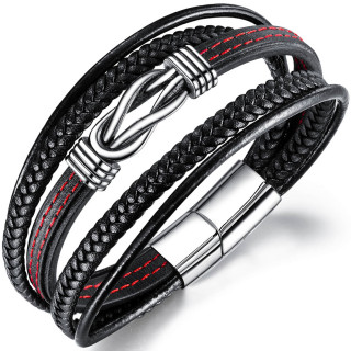 Bracelet homme similicuir 4 en 1 � noeud celtique acier