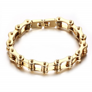 Bracelet homme style chaine de v�lo en acier dor�