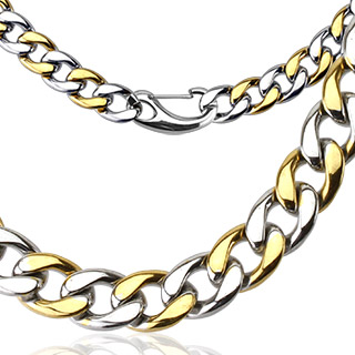 Chaine homme acier � mailles Duo ovales crois�es