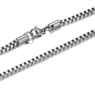 Chaine homme acier � maillons carr�s crois�s