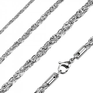 Chaine homme en acier argent� � maille entrem�l�e