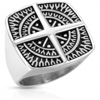 Chevali�re homme acier � compas de navigation