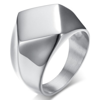Chevali�re homme acier Silver Diamond Design