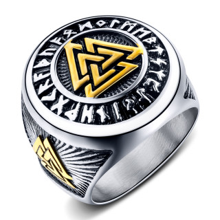 Chevali�re homme viking en acier � blason triangles Valknut