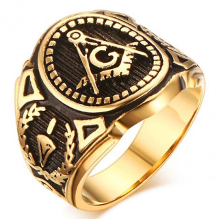 Chevali�re homme en acier dor� Franc-Ma�on