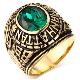 Chevali�re homme en acier dor� style universit� am�ricaine