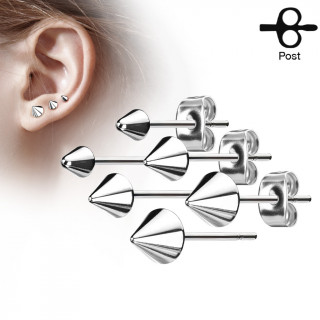 Clous d'oreille en acier inox � spike (la paire)