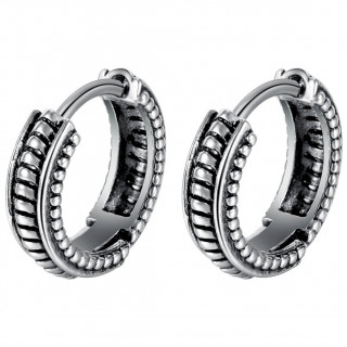 Cr�oles acier pour homme style colonne vert�brale (paire)