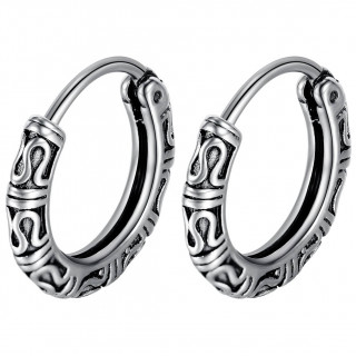 Cr�oles de bali pour homme en acier