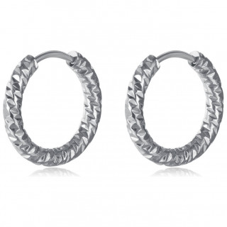 Cr�oles homme style martel� en acier (paire)