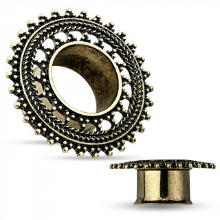 Ecarteur en acier style antique type tunnel � dentelle tribal