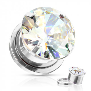 Ecarteur Tunnel acier � large zirconium Clair